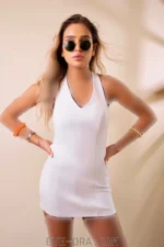 پیراهن مجلسی زنانه کوتاه یقه هفت دلسا ایورا - کد 1005