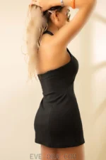 پیراهن مجلسی زنانه کوتاه یقه هفت دلسا ایورا - کد 1005